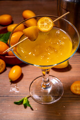 Kumquat martini cocktail