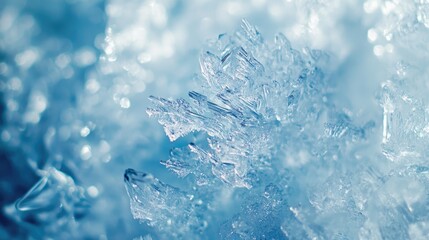 Obraz premium Detailed view of an ice surface, capturing the crystalline structures and cold beauty.