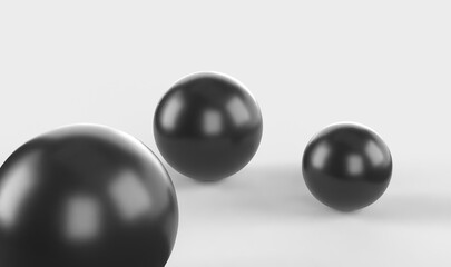 Black 3d Balls with Shadow