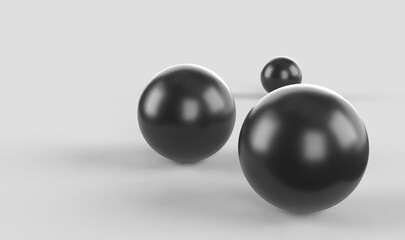 Black 3d Balls with Shadow