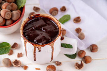 Hazelnut hot chocolate drink
