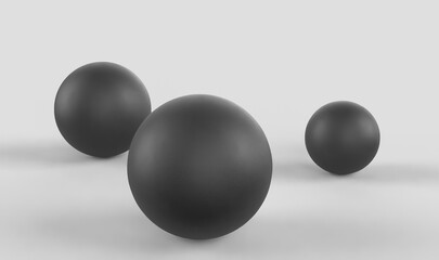 Black 3d Balls with Shadow