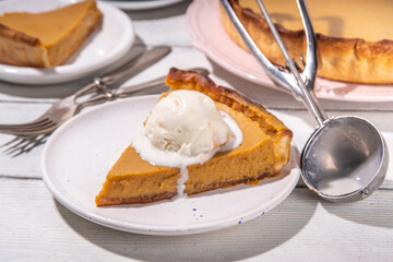 Traditional autumn pumpkin pie