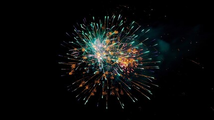 Obraz premium Realistic photo, very detailed, fireworks in the sky, full of color, beautiful and enchanting. ai-generated