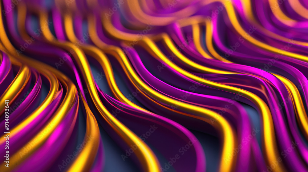 Aufkleber vibrant abstract background with flowing purple and yellow lines creating a dynamic, wavy texture. p