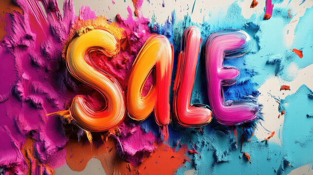 Exciting Announcement for a Vibrant Sale Featuring a Bright and Colorful Background Design