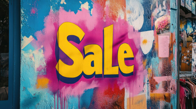Exciting Announcement for a Vibrant Sale Featuring a Bright and Colorful Background Design