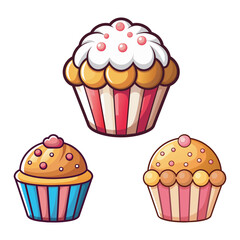 set of cupcakes