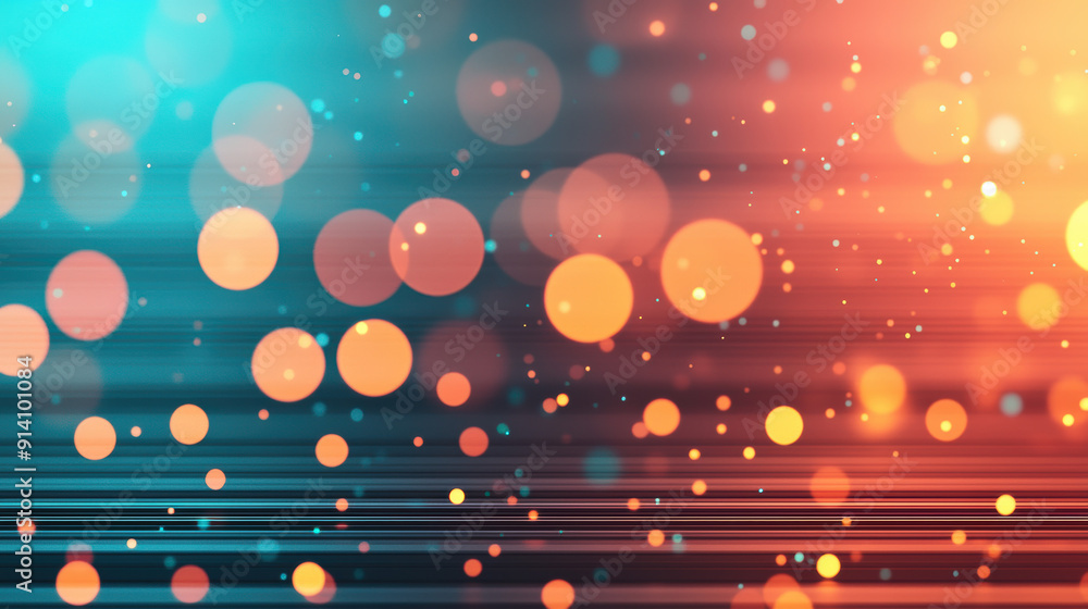 Aufkleber abstract colorful bokeh lights background with warm and cool tones, creating a dreamy and festive at