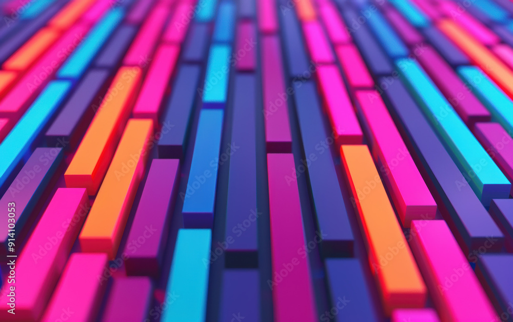 Poster vibrant abstract background with colorful rectangular blocks, creating a dynamic and visually striki