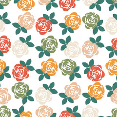 Cute hand drawn vintage floral pattern seamless  background
