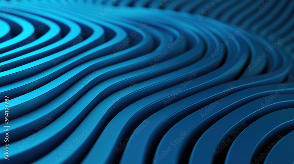Poster abstract image with smooth, wavy blue lines creating a dynamic and fluid pattern. perfect for backgr