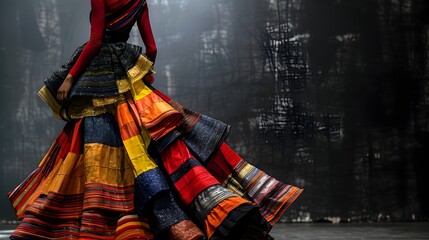Avant Garde Fashion Runway Display Bold Silhouettes and Vibrant Color Palette