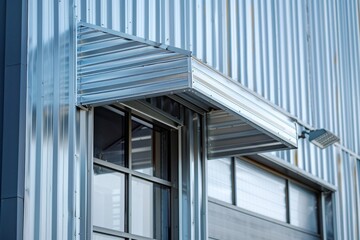Fototapeta premium Steel awning above factory window