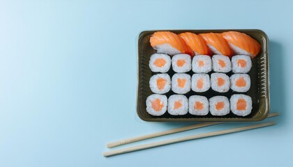 sushi and chopsticks