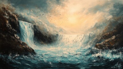 Surreal Ocean Flows Off a Can: A Dreamlike Painting