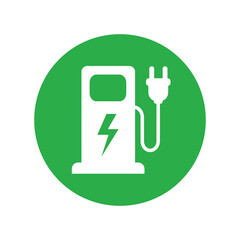 Electric vehicles charging point icon