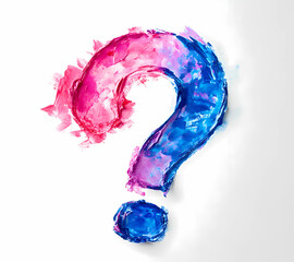question mark with paint