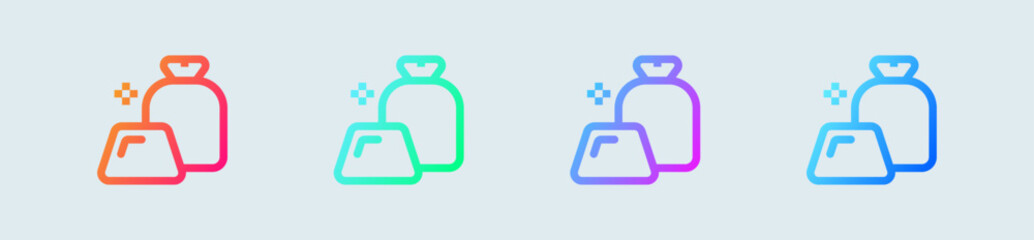 Obraz premium Gold line icon in gradient colors. Wealth signs vector illustration.