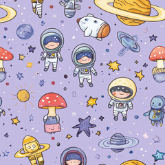 The photo illustration of seamless pattern mu on the colorful background 