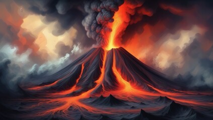 erupting volcano generative ai
