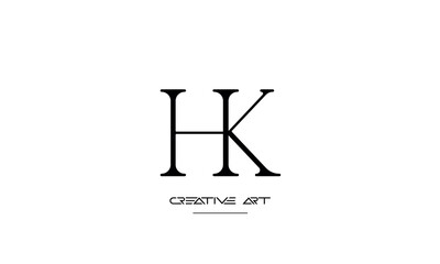 HK, KH, H, K abstract letters logo monogram
