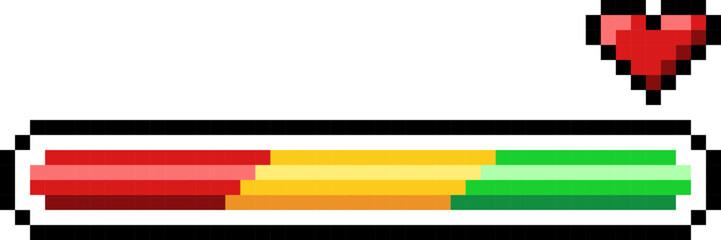 Pixel art 8-bit loading bar concept. Loading or Installing process. 