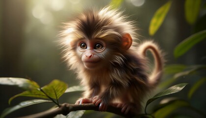 Fototapeta premium Portrait Photo of Child Baboon