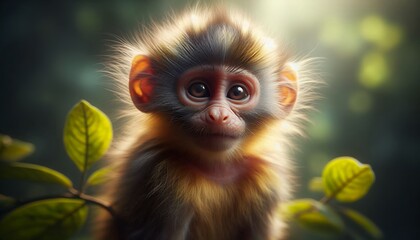 Obraz premium Portrait Photo of Child Baboon