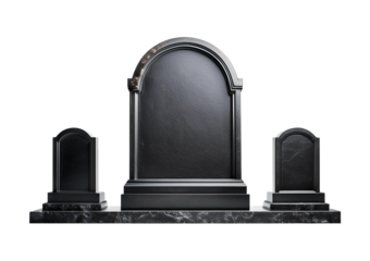 A blank tombstone set for mockup purposes, isolated on a transparent or white background