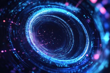 Obraz premium Vibrant Blue and Purple Abstract Digital Swirl - Data Technology Innovation Concepts