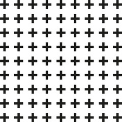 Naklejka premium Plus sign pattern. Geometric black vector. Repetitive grid. Simple design.