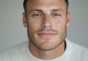 Fototapeta premium Confident Nordic Man with a Warm Smile.