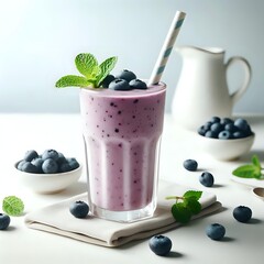blueberry smoothie with blueberries