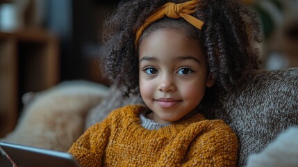 Student Engaged in Virtual Classroom Activity While Using Tablet at Home During Afternoon