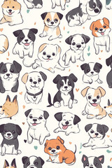 The photo illustration of seamless pattern pigs on the colorful background