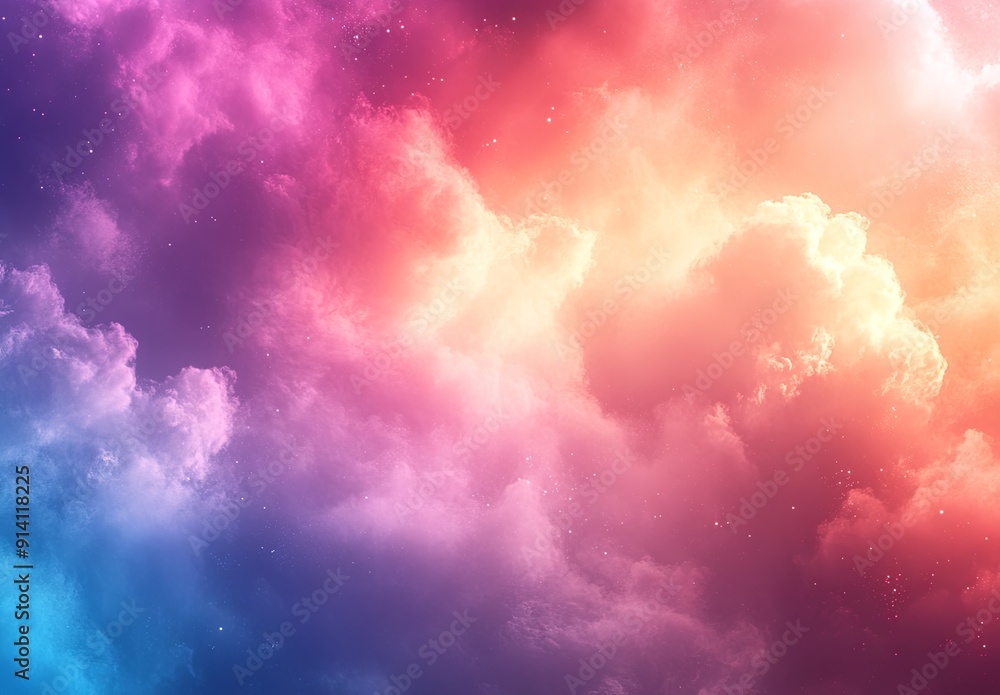 Poster a dreamy abstract background with soft clouds of color and gentle gradients, creating a whimsical an