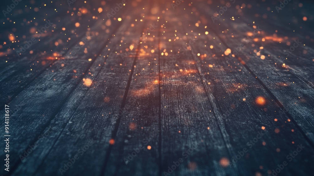 Poster flames flicker intensely while sparks drift above a dark wooden floor in a mesmerizing display