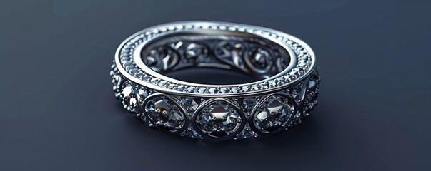 Obraz premium Elegant silver ring, 4K hyperrealistic photo