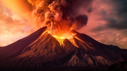 Erupting Volcano in the Sky