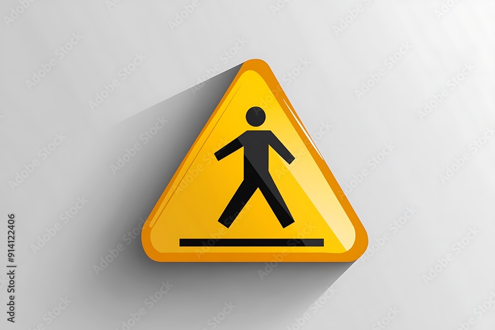 Poster minimalistic monochrome caution icon illustration - sleek design for web and print