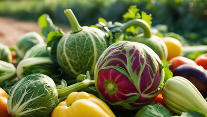 Naklejka premium Freshly Harvested Produce: Detailed Macro Photography with Soft Blurred Background