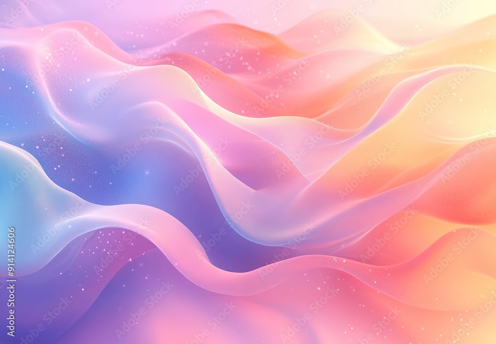 Poster a soothing abstract background with soft gradients and organic shapes, creating a calming and serene