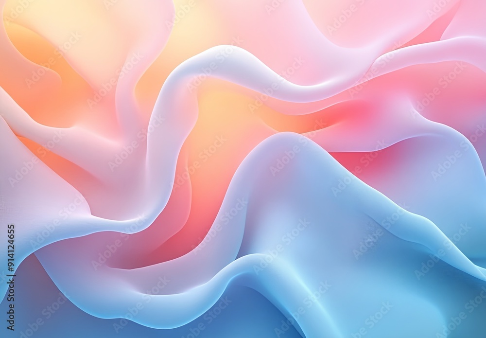 Poster a soothing abstract background with soft gradients and organic shapes, creating a calming and serene