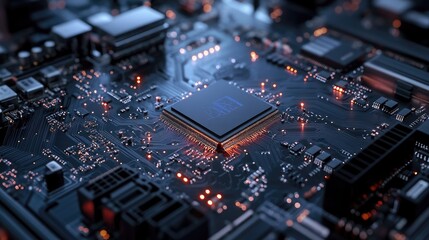 A motherboard with a brain-inspired design, emphasizing advanced technology and AI. The board supports 12th Core processors
