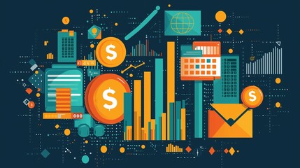 Modern Wealth Management and Finance Portfolio Flat Design Illustration