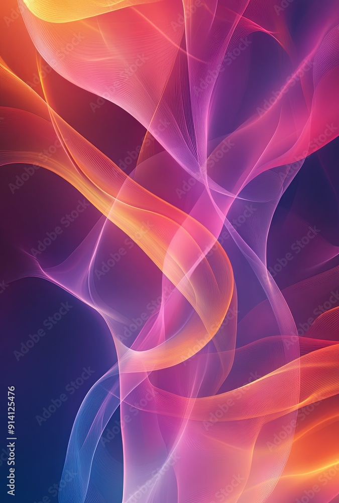 Poster a soothing abstract background with soft gradients and organic shapes, creating a calming and serene