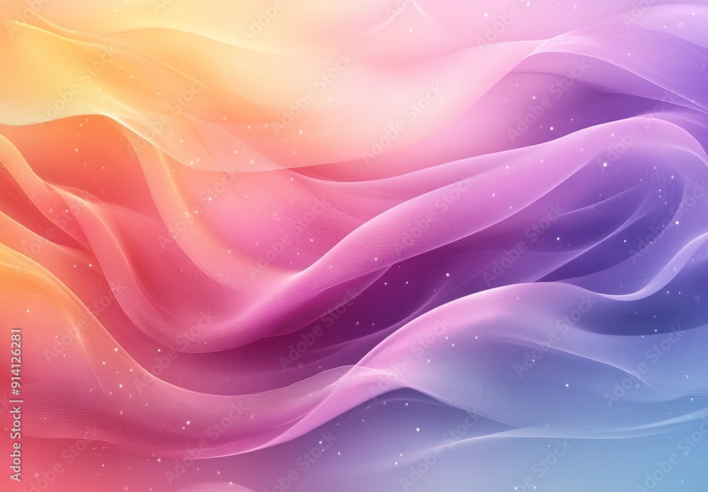 Poster a soothing abstract background with soft gradients and organic shapes, creating a calming and serene