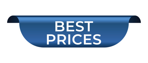 Blue banner best prices. Promotion sale badge. Best prices sticker. Discount and price offer concept. Vector web element