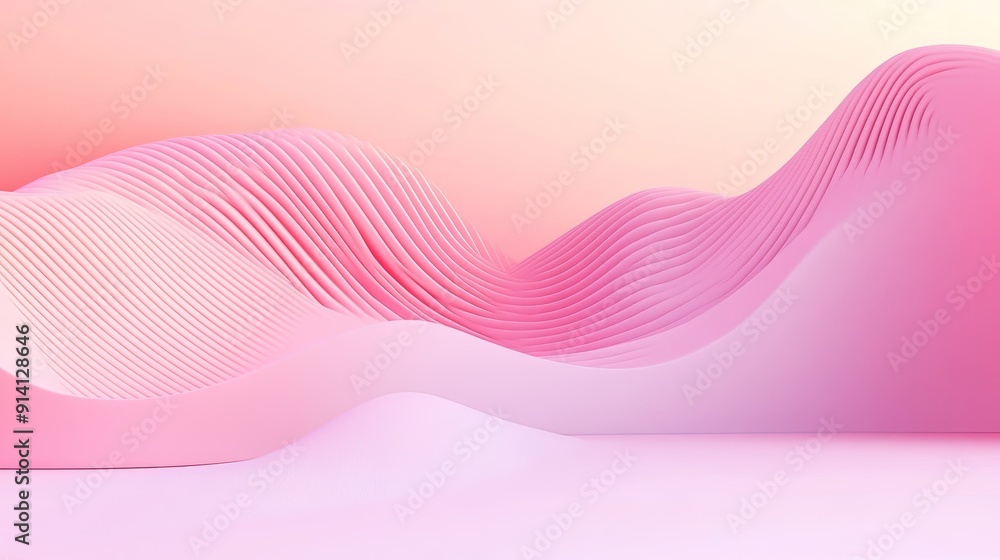 Poster minimalist 3d pink background with clean lines and subtle gradients, suitable for modern and sleek d